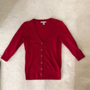 Red banana republic cardigan